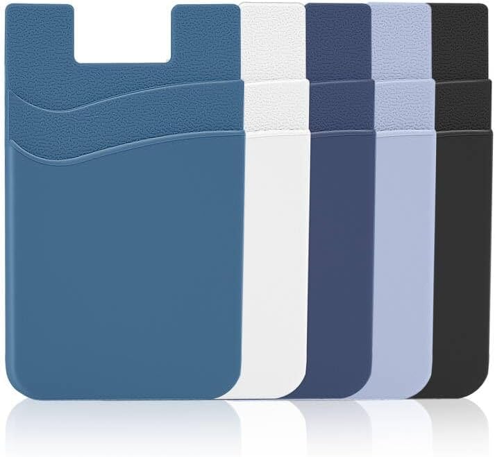 Senose Phone Wallet, Phone Card Holder Stick On Silicone Credit Card Holder for Back of Cellphone, Business Card & Id Compatible for iPhone Android Any Smartphone - Image 1